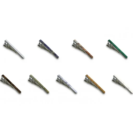 Mikol Marmi Ties & Bow Ties-- Emperador Gemstone Marble Tie Bar - Real Marble - Collection - Avvenice