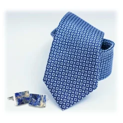 Mikol Marmi Ties & Bow Ties-- Galaxy Gold Rectangular Marble Cuff Links - Real Marble - Collection - Avvenice