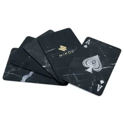 Mikol Marmi Games|Desk Supplies-- Marble Poker Cards - 4 Aces - Mish Marquina Black Marble - Real Marble Poker Cards - Collection - Avvenice