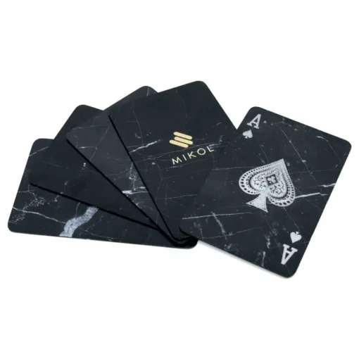 Mikol Marmi Games|Desk Supplies-- Marble Poker Cards - 4 Aces - Mish Marquina Black Marble - Real Marble Poker Cards - Collection - Avvenice