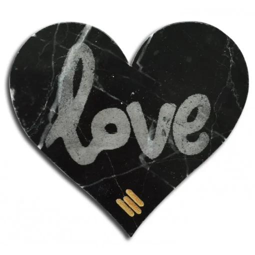 Mikol Marmi Desk Supplies-- Marquina Black Marble True Love Sticker - Real Marble - Desk Supplies - Collection - Avvenice