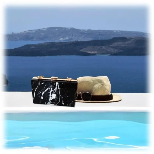 Mikol Marmi Bags-- Mish Nero Marquina Marble Clutch - Real Marble Clutch - Collection - Women's Bag - Avvenice