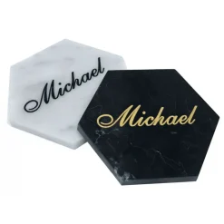Mikol Marmi Home Accessories-- Personalized Coasters in Marquina Black Marble - Real Marble - Living - Collection - Avvenice