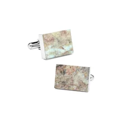 Mikol Marmi Ties & Bow Ties-- Red Verona Rectangular Marble Cuff Links - Real Marble - Collection - Avvenice