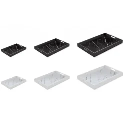 Mikol Marmi Home Accessories-- White Carrara Marble Trays - Medium - Real Marble - Living - Collection - Avvenice