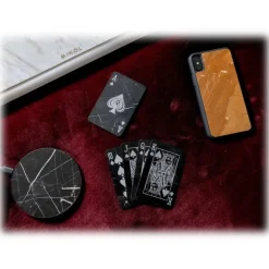 Mikol Marmi Accessories-- Wireless Charging Pad in Black Marble Marquina with USB Cable - Desktop Charger - iPhone - Apple - Samsung - Avvenice