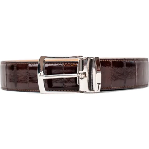 Miriam Tirinzoni Belts-- Brown Eel Leather Belt - Belt - Luxury Exclusive Collection - Avvenice