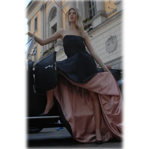 Miriam Tirinzoni Dresses-- Evening Dress - Dark Green and Pink - Dresses - Luxury Exclusive Collection - Avvenice