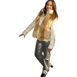 Miriam Tirinzoni Jackets-- Fox Fur Vest - Caramel - Vest - Luxury Exclusive Collection - Avvenice