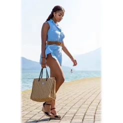 Miriam Tirinzoni Bags-- Jacquard Fabric Bag - Brown - Bag - Luxury Exclusive Collection - Avvenice