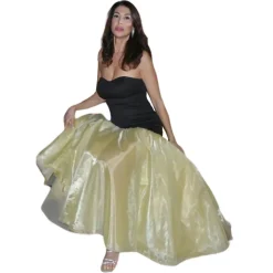 Miriam Tirinzoni Dresses-- Long Black Dress with Yellow Tulle on The Bottom - Dresses - Luxury Exclusive Collection - Avvenice