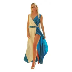 Miriam Tirinzoni Dresses-- Long Tailored Dress - Blue and Creamy White - Dresses - Luxury Exclusive Collection - Avvenice