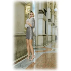 Miriam Tirinzoni Dresses-- Short Dress - Silver - Dresses - Luxury Exclusive Collection - Avvenice