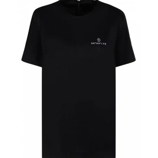 Moncler T-shirt-- Black Cotton Jersey Logo T-Shirt - Exclusive Luxury Collection - Avvenice