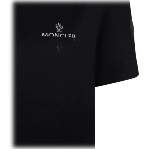 Moncler T-shirt-- Black Cotton Jersey Logo T-Shirt - Exclusive Luxury Collection - Avvenice