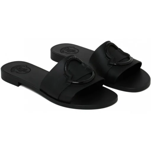 Moncler Slippers-- Black Mon Slides - Exclusive Luxury Collection - Avvenice