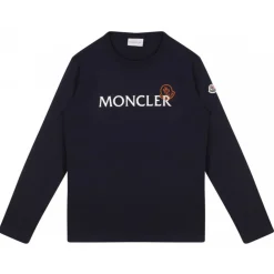 Moncler T-shirt-- Dark Blue Logo Print T-Shirt - Exclusive Luxury Collection - Avvenice