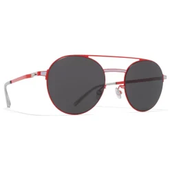 Mykita Sunglasses & Eyewear-- Eri - Lite - Rusty Red Dark Grey - Metal Collection - Sunglasses - Eyewear - Avvenice