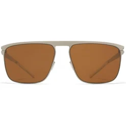 Mykita Sunglasses & Eyewear-- Hampton - NO1 - Silver Amber Brown - Metal Collection - Sunglasses - Eyewear - Avvenice
