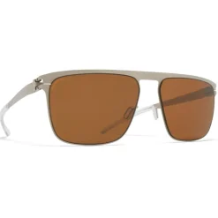 Mykita Sunglasses & Eyewear-- Hampton - NO1 - Silver Amber Brown - Metal Collection - Sunglasses - Eyewear - Avvenice