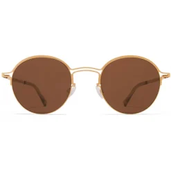 Mykita Sunglasses & Eyewear-- MMCRAFT014 - & Maison Margiela - Glossy Gold Brown - Metal Collection - Sunglasses - Eyewear - Avvenice