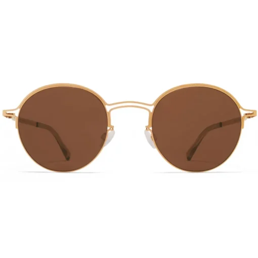 Mykita Sunglasses & Eyewear-- MMCRAFT014 - & Maison Margiela - Glossy Gold Brown - Metal Collection - Sunglasses - Eyewear - Avvenice