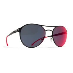 Mykita Sunglasses & Eyewear-- Sparrow - First - Black Scarlet Flash - Metal Collection - Sunglasses - Eyewear - Avvenice