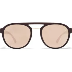 Mykita Sunglasses & Eyewear-- Sting - Mylon - Ebony Brown Champagne Gold - Mylon Collection - Sunglasses - Eyewear - Avvenice