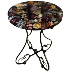 Natusi - Resin Art Home Accessories-- Artisan Table with Natural Flowers - Handmade - Furnishings - Home - Avvenice