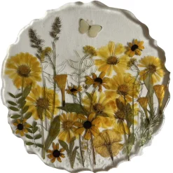 Natusi - Resin Art Home Accessories-- Sunny Flowers - Artisan Picture Panel with Natural Flowers - Handmade - Furnishings - Home - Avvenice