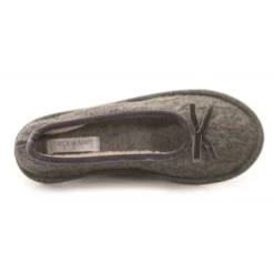 Neck Mate - Asolo Slippers-- Artisan Woman Slippers - Ballerina in Wool Braided Cotta - Medium Gray - Avvenice