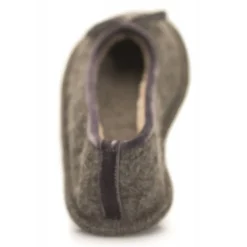 Neck Mate - Asolo Slippers-- Artisan Woman Slippers - Ballerina in Wool Braided Cotta - Medium Gray - Avvenice