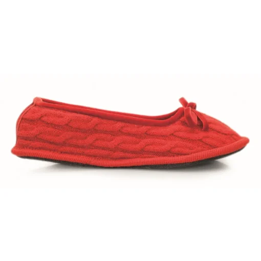 Neck Mate - Asolo Slippers-- Artisan Woman Slippers - Ballerina in Wool Braided Cotta - Red - Avvenice