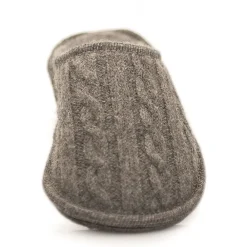 Neck Mate - Asolo Slippers-- Artisan Man Slippers - Wool Braided Cotta - Medium Grey - Avvenice