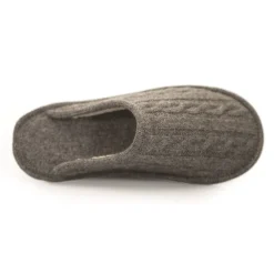 Neck Mate - Asolo Slippers-- Artisan Man Slippers - Wool Braided Cotta - Medium Grey - Avvenice