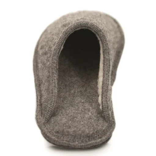 Neck Mate - Asolo Slippers-- Artisan Man Slippers - Wool Braided Cotta - Medium Grey - Avvenice