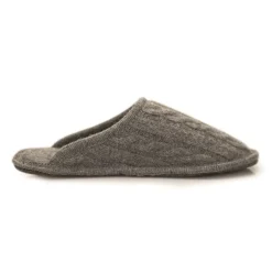 Neck Mate - Asolo Slippers-- Artisan Man Slippers - Wool Braided Cotta - Medium Grey - Avvenice