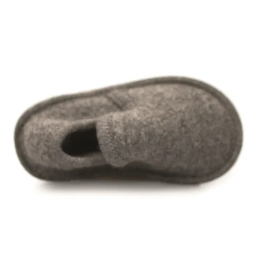 Neck Mate - Asolo Slippers-- Artisan Child Slippers - Ballerina in Wool Braided Cotta - Medium Grey - Avvenice