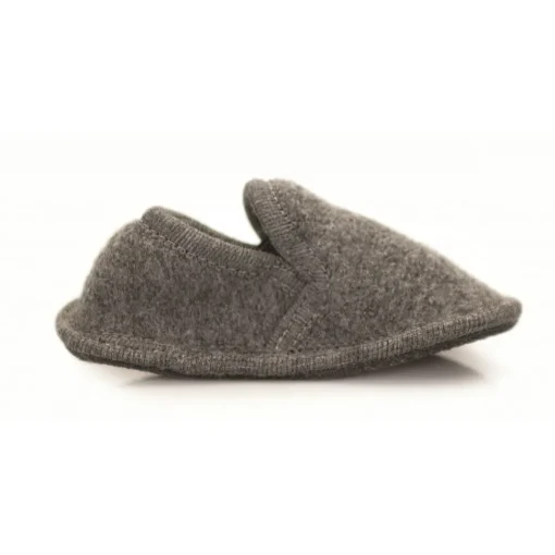 Neck Mate - Asolo Slippers-- Artisan Child Slippers - Ballerina in Wool Braided Cotta - Medium Grey - Avvenice