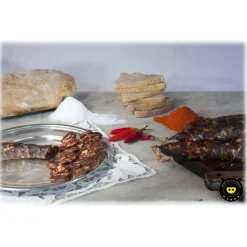 Nero di Calabria Salami & Cheeses-- Red Spicy Sausage - Artisan Cured Meat - Calabria Tradition - 340 g - Avvenice