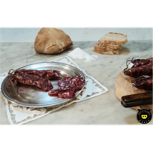 Nero di Calabria Salami & Cheeses-- Sausage Natural - Artisan Cured Meat - Calabria Tradition - 340 g - Avvenice