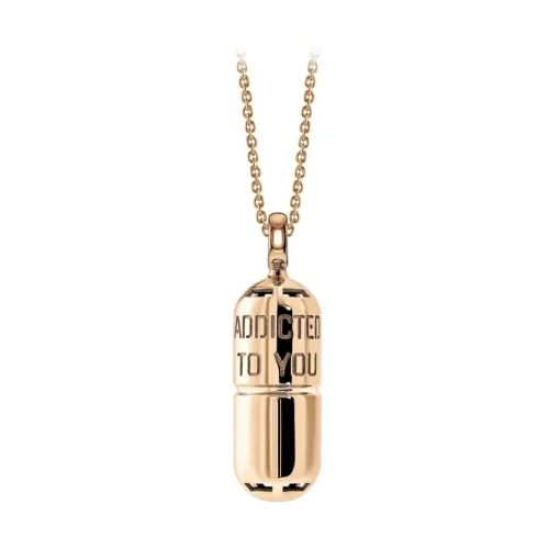 NESS1 Installations|Necklaces-- Pill.Ola Necklace 18Kt Rose Gold and Diamond - Drug Collection - Handcrafted Necklace - High Quality Luxury - Avvenice