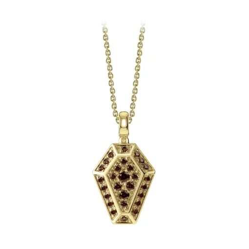 NESS1 Installations|Necklaces-- Pocket Coffin Necklace 18kt Yellow Gold and Diamonds - Time Collection - Handcrafted Necklace - High Quality Luxury - Avvenice