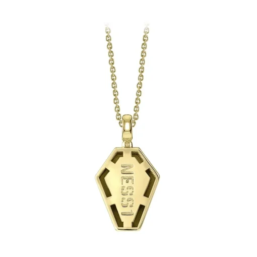 NESS1 Installations|Necklaces-- Pocket Coffin Necklace 18kt Yellow Gold and Diamonds - Time Collection - Handcrafted Necklace - High Quality Luxury - Avvenice