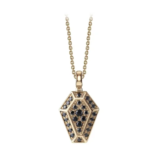 NESS1 Installations|Necklaces-- Pocket Coffin Necklace 18kt Rose Gold and Diamonds - Time Collection - Handcrafted Necklace - High Quality Luxury - Avvenice