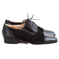 Venetian Reflections by Nicolao Shoes-Nicolao Atelier - Black Patent Leather and Suede Slipper Evening Shoe - Man - Shoe - Made in Italy - Luxury Exclusive Collection - Avvenice