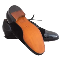 Venetian Reflections by Nicolao Shoes-Nicolao Atelier - Black Patent Leather and Suede Slipper Evening Shoe - Man - Shoe - Made in Italy - Luxury Exclusive Collection - Avvenice