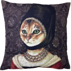 Venetian Reflections by Nicolao Furnishings-Nicolao Atelier - Cushion with Portrait of Girl - Pillow - Made in Italy - Luxury Exclusive Collection - Avvenice
