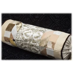Venetian Reflections by Nicolao Furnishings-Nicolao Atelier - Cylinder Cushion - Velvet and Silk - Pillow - Made in Italy - Luxury Exclusive Collection - Avvenice