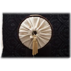 Venetian Reflections by Nicolao Furnishings-Nicolao Atelier - Cylinder Cushion - Velvet and Silk - Pillow - Made in Italy - Luxury Exclusive Collection - Avvenice